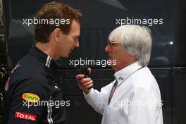 21.05.2009 Monte Carlo, Monaco,  Christian Horner (GBR), Red Bull Racing, Sporting Director and Bernie Ecclestone (GBR), President and CEO of Formula One Management - Formula 1 World Championship, Rd 6, Monaco Grand Prix, Thursday