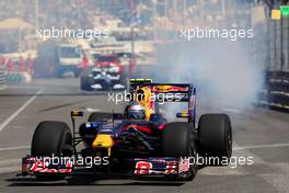 21.05.2009 Monte Carlo, Monaco,  Smoke coming from the car of Sebastian Vettel (GER), Red Bull Racing - Formula 1 World Championship, Rd 6, Monaco Grand Prix, Thursday Practice
