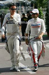21.05.2009 Monte Carlo, Monaco,  Timo Glock (GER), Toyota F1 Team and Robert Kubica (POL),  BMW Sauber F1 Team - Formula 1 World Championship, Rd 6, Monaco Grand Prix, Thursday