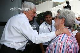 24.05.2009 Monte Carlo, Monaco,  Bernie Ecclestone (GBR), President and CEO of Formula One Management and George Lucas (USA), Director of the Star Wars movies - Formula 1 World Championship, Rd 6, Monaco Grand Prix, Sunday