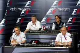 03.04.2009 Kuala Lumpur, Malaysia,  Martin Whitmarsh (GBR), McLaren, Chief Executive Officer, Ross Brawn (GBR) Brawn GP Team Principal, Adam Parr, Williams F1 Team, John Howett (GBR), Toyota Racing, President TMG - Formula 1 World Championship, Rd 2, Malaysian Grand Prix, Friday Press Conference