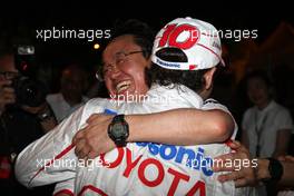 05.04.2009 Kuala Lumpur, Malaysia,  Tadashi Yamashina (JPN), Chairman and Team Principal, Timo Glock (GER), Toyota F1 Team - Formula 1 World Championship, Rd 2, Malaysian Grand Prix, Sunday Podium