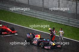 05.04.2009 Kuala Lumpur, Malaysia,  Mark Webber (AUS), Red Bull Racing, after the race was red flagged due to rain - Formula 1 World Championship, Rd 2, Malaysian Grand Prix, Sunday Race