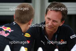 04.04.2009 Kuala Lumpur, Malaysia,  Sebastian Vettel (GER), Red Bull Racing, Christian Horner (GBR), Red Bull Racing, Sporting Director - Formula 1 World Championship, Rd 2, Malaysian Grand Prix, Saturday