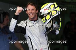 04.04.2009 Kuala Lumpur, Malaysia,  Jenson Button (GBR), Brawn GP, on pole - Formula 1 World Championship, Rd 2, Malaysian Grand Prix, Saturday Qualifying