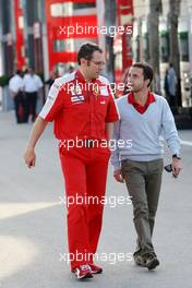 05.06.2009 Istanbul, Turkey,  Stefano Domenicali (ITA), Scuderia Ferrari, Sporting Director with Nicolas Todt (FRA), Manager of Felipe Massa - Formula 1 World Championship, Rd 7, Turkish Grand Prix, Friday