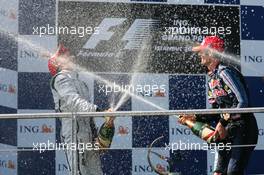 07.06.2009 Istanbul, Turkey,  1st place Jenson Button (GBR), Brawn GP and 2nd place Mark Webber (AUS), Red Bull Racing - Formula 1 World Championship, Rd 7, Turkish Grand Prix, Sunday Podium