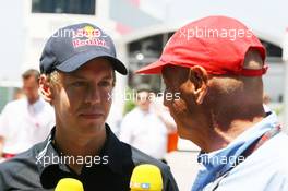07.06.2009 Istanbul, Turkey,  Sebastian Vettel (GER), Red Bull Racing and Niki Lauda (AUT, TV Commentator for RTL)  - Formula 1 World Championship, Rd 7, Turkish Grand Prix, Sunday