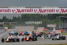 20.06.2009 Brno, Czech Republic, STart, Mirko Bortolotti (ITA) leads Mikhail Aleshin (RUS) - Formula Two, Czech Republic, Rd. 3-4