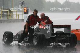19.06.2009 Brno, Czech Republic, Tom Gladdis (GBR) in the pits after heavy rain - Formula Two, Czech Republic, Rd. 3-4