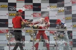 30.05.2009 Klettwitz, Germany,  Podium: race winner Jules Bianchi (FRA), ART Grand Prix Dallara F308 Mercedes, second place Valtteri Bottas (FIN), ART Grand Prix Dallara F308 Mercedes, third place Jean Karl Vernay (FRA), Signature Dallara F308 Volkswagen - F3 Euro Series 2009 at Lausitzring, Germany