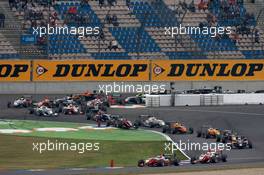 30.05.2009 Klettwitz, Germany,  Start: Valtteri Bottas (FIN), ART Grand Prix Dallara F308 Mercedes leads Jules Bianchi (FRA), ART Grand Prix Dallara F308 Mercedes - F3 Euro Series 2009 at Lausitzring, Germany