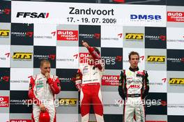 17.07.2009 Zandvoort, The Netherlands,  Podium, Jules Bianchi (FRA), ART Grand Prix, Portrait (1st, center), Valtteri Bottas (FIN), ART Grand Prix, Portrait (2nd, left), Christian Vietoris (GER), Mücke Motorsport, Portrait (3rd, right) - F3 Euro Series 2009 at Circuit Park Zandvoort, The Netherlands