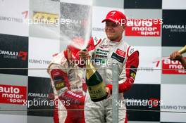 17.07.2009 Zandvoort, The Netherlands,  Podium, Valtteri Bottas (FIN), ART Grand Prix (2nd), spraying champaign - F3 Euro Series 2009 at Circuit Park Zandvoort, The Netherlands