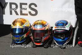 15.08.2009 Nürburg, Germany,  Helmets off (left) 2nd Valtteri Bottas (FIN), ART Grand Prix, Dallara F308 Mercedes; (middle) 1st Jules Bianchi (FRA), ART Grand Prix, Dallara F308 Mercedes; (right) 3rd, Esteban Gutierrez (MEX), ART Grand Prix, Dallara F308 Mercedes - F3 Euro Series 2009 at Nürburgring, Germany