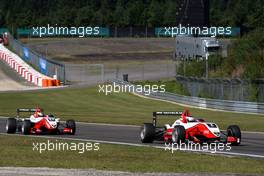 15.08.2009 Nürburg, Germany,  Valtteri Bottas (FIN), ART Grand Prix, Dallara F308 Mercedes leading Esteban Gutierrez (MEX), ART Grand Prix, Dallara F308 Mercedes - F3 Euro Series 2009 at Nürburgring, Germany