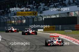 15.08.2009 Nürburg, Germany,  The ART train, Jules Bianchi (FRA), ART Grand Prix, Dallara F308 Mercedes, leads Valtteri Bottas (FIN), ART Grand Prix, Dallara F308 Mercedes, Esteban Gutierrez (MEX), ART Grand Prix, Dallara F308 Mercedes - F3 Euro Series 2009 at Nürburgring, Germany