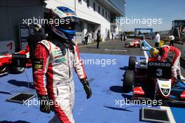 15.08.2009 Nürburg, Germany,  Valtteri Bottas (FIN), ART Grand Prix, Dallara F308 Mercedes walking to the team at the parc fermé. - F3 Euro Series 2009 at Nürburgring, Germany