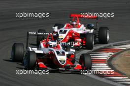 16.08.2009 Nürburg, Germany,  Valtteri Bottas (FIN), ART Grand Prix, Dallara F308 Mercedes, leads Jules Bianchi (FRA), ART Grand Prix, Dallara F308 Mercedes - F3 Euro Series 2009 at Nürburgring, Germany