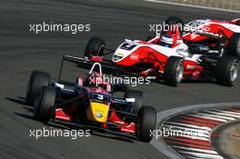 16.08.2009 Nürburg, Germany,  Mika Mäki (FIN), Signature, Dallara F308 Volkswagen, leads Valtteri Bottas (FIN), ART Grand Prix, Dallara F308 Mercedes - F3 Euro Series 2009 at Nürburgring, Germany