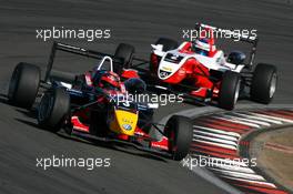 16.08.2009 Nürburg, Germany,  Mika Mäki (FIN), Signature, Dallara F308 Volkswagen, leads Valtteri Bottas (FIN), ART Grand Prix, Dallara F308 Mercedes - F3 Euro Series 2009 at Nürburgring, Germany