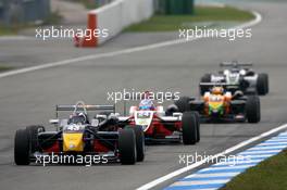 24.10.2009 Hockenheim, Germany,  Mirko Bortolotti (ITA), Carlin Motorsport, Dallara F308 Volkswagen, leads Adrien Tambay (FRA), ART Grand Prix, Dallara F308 Mercedes, Nico Monien (GER), Mücke Motorsport, Dallara F308 Mercedes - F3 Euro Series 2009 at Hockenheimring, Hockenheim, Germany