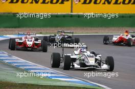 25.10.2009 Hockenheim, Germany,  Marco Wittmann (GER), Mücke Motorsport, Dallara F308 Mercedes, leads Valtteri Bottas (FIN), ART Grand Prix, Dallara F308 Mercedes, Stefano Coletti (MCO), Prema Powerteam, Dallara F308 Mercedes - F3 Euro Series 2009 at Hockenheimring, Hockenheim, Germany