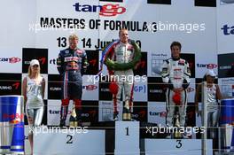 14.06.2009 Zandvoort, The Netherlands,  Podium, Valtteri Bottas (FIN), ART Grand Prix, Dallara F308 Mercedes (1st, center), Mika Mäki (FIN), Signature, Dallara F308 Volkswagen (2nd, left), Stefano Coletti (MCO), Prema Powerteam, Dallara F308 Mercedes (3rd, right) - Masters of Formula 3, Circuit Park Zandvoort, The Netherlands