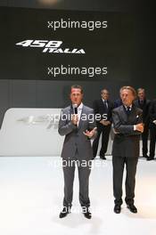 15-16.09.2009 Frankfurt, Germany,  Michael Schumacher (GER), Test Driver, Scuderia Ferrari with Luca di Montezemolo (ITA), Scuderia Ferrari, FIAT Chairman and President of Ferrari - Frankfurt International Auto Show