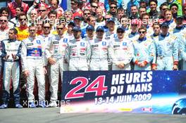 13.06.2009 Le Mans, France, The Peugeot drivers during the drivers photoshoot  - 24 Hour of Le Mans 2009, Grid