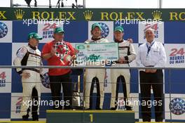 14.06.2009 Le Mans, France, Michelin Green X podium: winners Casper Elgaard, Kristian Poulsen and Emmanuel Collard - 24 Hour of Le Mans 2009, Podium