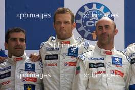 14.06.2009 Le Mans, France, LMPI podium: class an overall winners Marc Gene, Alexander Wurz and David Brabham - 24 Hour of Le Mans 2009, Podium
