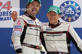 14.06.2009 Le Mans, France, Michelin Green X podium: winners Kristian Poulsen and Emmanuel Collard - 24 Hour of Le Mans 2009, Podium