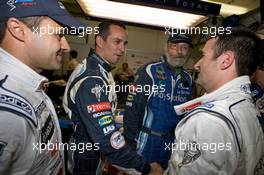 11.06.2009 Le Mans, France, Pole winner SteÌphane Sarrazin celebrates - 24 Hour of Le Mans 2009, Thursday