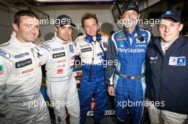 11.06.2009 Le Mans, France, Nicolas Minassian, Pedro Lamy, Henri Pescarolo and Christian Klien pose - 24 Hour of Le Mans 2009, Thursday