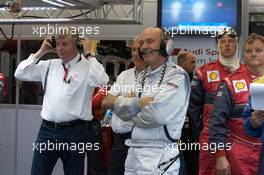 11.06.2009 Le Mans, France, Dr. Wolfgang Ullrich and Audi Sport team members smile as Stephane Sarrazin fails on his first attempt to beat Allan McNish's pole - 24 Hour of Le Mans 2009, Thursday
