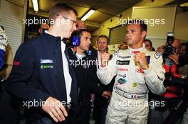 11.06.2009 Le Mans, France, Sebastien Bourdais and Stephane Sarrazin after winning the pole position  - 24 Hour of Le Mans 2009, Qualifying