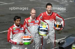 09.06.2009 Le Mans, France, Narain Karthikeyan, Charles Zwolsman, Andre Lotterer - 24 Hour of Le Mans 2009, Tuesday