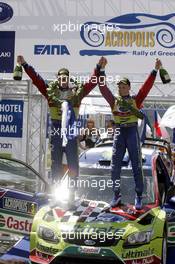 14.06.2009 Acropolis Rally, Greece,  Podium, Mikko Hirvonen (FIN) Jarmo Lehtinen(FIN), Ford Focus RS WRC08, BP Ford Abu Dhabi World Rally Team - World Rally Championship 2009, Rd. 7