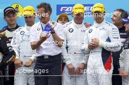 13-16.05.2010 Nurburgring, Germany,  Podium: race winners Joerg Mueller, Augusto Farfus, Uwe Alzen, Pedro Lamy, with Dr. Mario Theissen - Nurburgring 24 Hours 2010