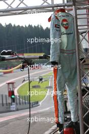 31.07. - 01.08.2010 Spa, Belgium, A driver suite hangs in the pitlane - FIA GT - 24 hours of Spa