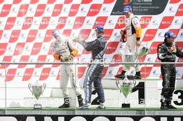 31.07. - 01.08.2010 Spa, Belgium, Triple H Team Hegersport, Altfrid Heger (GER), Alex Mueller (GER), Maserati MC12 and Matech Competition, Thomas Mutsch (GER), Richard Westbrook (GBR), Ford GT Matech celebrate - FIA GT - 24 hours of Spa