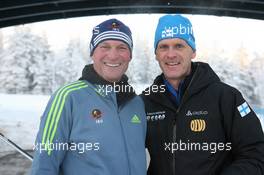 29.11.2010, Oestersund, Sweden (SWE): Ubaldo Prucker (ITA), IBU TD and Obererlacher (ITA), Coach Finland - IBU world cup biathlon, training, Oestersund (SWE). www.xpb.cc. © Manzoni/xpb.cc/NordicFocus. Every downloaded picture is fee-liable.