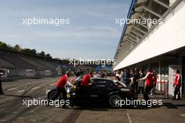 23.04.2010 Hockenheim, Germany,  Overview shot of Timo Scheider (GER), Audi Sport Team Abt, Audi A4 DTM being pushed in the garage. - DTM 2010 at Hockenheimring, Hockenheim, Germany