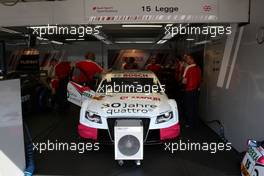 23.04.2010 Hockenheim, Germany,  Garage and car of Katherine Legge (GBR), Audi Sport Team Rosberg, Audi A4 DTM - DTM 2010 at Hockenheimring, Hockenheim, Germany