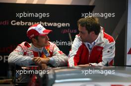 23.04.2010 Hockenheim, Germany,  Timo Scheider (GER), Audi Sport Team Abt, Portrait, talking with Mark Schneider (GER) - DTM 2010 at Hockenheimring, Hockenheim, Germany