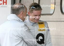 23.04.2010 Hockenheim, Germany,  Maro Engel (GER), Muecke Motorsport, AMG Mercedes C-Klasse talks to Peter Muecke (GER), Team principal MŸcke Motorsport - DTM 2010 at Hockenheimring, Hockenheim, Germany