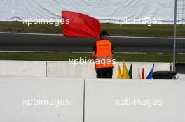 23.04.2010 Hockenheim, Germany,  Red flag during the free practice session - DTM 2010 at Hockenheimring, Hockenheim, Germany