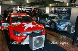 24.04.2010 Hockenheim, Germany,  Cars of CongFu Cheng (CHN), Persson Motorsport, AMG Mercedes C-Klasse and Jamie Green (GBR), Persson Motorsport, AMG Mercedes C-Klasse - DTM 2010 at Hockenheimring, Hockenheim, Germany