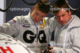 24.04.2010 Hockenheim, Germany,  Maro Engel (GER), Mücke Motorsport, Portrait with his race engineer - DTM 2010 at Hockenheimring, Hockenheim, Germany